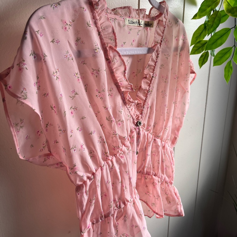 Sheer pink blouse - Picture 2 of 9